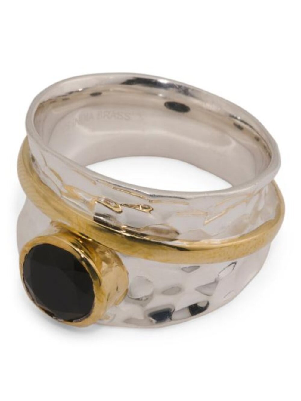 SHIVAM Made In India Sterling Silver Plated Brass Spinner Ring